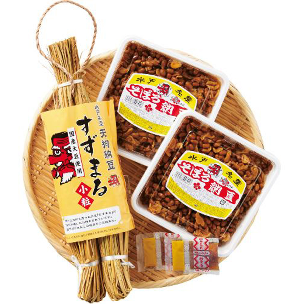 水戸納豆　そぼろ納豆300g×2)　茨城　特産品・食品のネット卸・仕入れはシイレル　「元祖天狗納豆」　(すずまるわら納豆(70g×2)×1