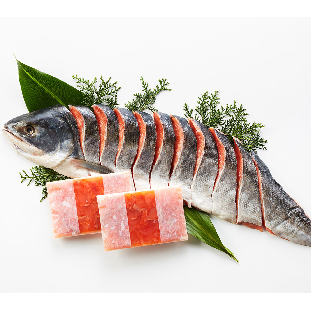 700g・ルイベ漬　100g×2)　北海道産　(切身半身　B　新巻鮭鮭といくらのルイベ漬セット　特産品・食品のネット卸・仕入れはシイレル