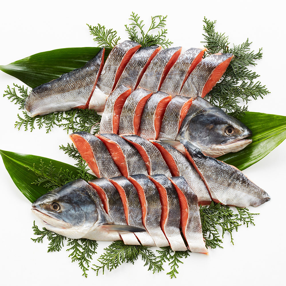 北海道産 新巻鮭半身姿切身 計1.4kg (700g×2) 特産品・食品のネット卸・仕入れはシイレル