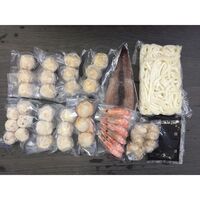 北海道 海鮮つみれ鍋 Cセット(かに入×6、えび入×6、とりごぼう×6、たこ入×6、海老×6、帆立×3、いか×1、つぶ×1袋、冷凍うどん×1)