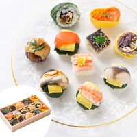 「梅守本店」　季節の手鞠わさび葉寿し