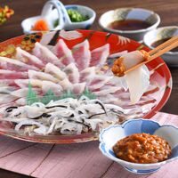 「関とら本店」 とらふく刺身 雲丹の香