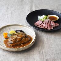 兵庫 「みのり」 黒毛和牛ローストビーフと和風きのこ餡煮込みハンバーグ