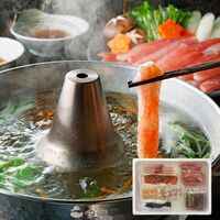 海鮮しゃぶしゃぶセット （生ずわいがに200g、たこ100g、生甘海老×10本、生帆立貝柱100g、サーモン100g、昆布、たれ）