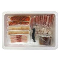 海鮮しゃぶしゃぶセット （生ずわいがに300g、たこ100g×2、生甘海老×10本、生帆立貝柱100g×2、サーモン100g×2、昆布、たれ）