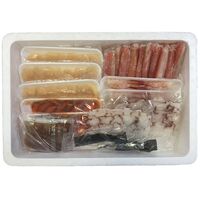 海鮮しゃぶしゃぶセット （生ずわいがに300g、たこ100g×3、生甘海老10本×2、生帆立貝柱100g×3、サーモン100g×2、昆布、たれ）