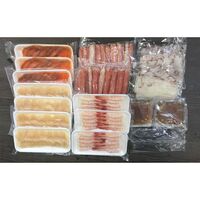 海鮮しゃぶしゃぶセット （生ずわいがに300g×2、たこ100g×4、生甘海老10本×3、生帆立貝柱100g×4、サーモン100g×3、昆布、たれ）