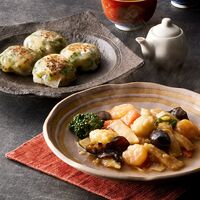 「菰田欣也」監修 本格中華2種セット （XO醤炒め×2、エビニラまんじゅう×3）