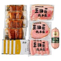 うなぎ蒲焼＆三田屋総本家ハム詰合せ（うなぎ蒲焼×4、ロースハムスライス×1、スモークベーコン×1、白ウィンナー×1、サルティーチャーソーセージ×1）