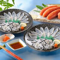 「関とら本店」 ふく霜降り刺身と辛子明太子詰合せ （真ふぐ霜降り刺身20g×2、とらふぐ皮20g×2、辛子明太子250g） / ふく ふぐ フグ てっさ 送料無料