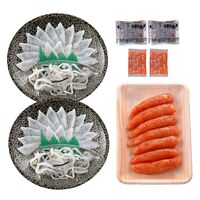 「関とら本店」 ふく霜降り刺身と辛子明太子詰合せ （真ふぐ霜降り刺身20g×2、とらふぐ皮20g×2、辛子明太子250g） / ふく ふぐ フグ てっさ 送料無料