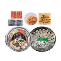 「関とら本店」 ふくたたき刺身とふく個食鍋セット （真ふぐ寄せ鍋300g、真ふぐたたき刺身20g、とらふぐ皮20g、とらふぐ塩辛60g、ふぐ煮こごり100g） / ふく ふぐ フグ てっさ てっちり 送料無料