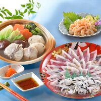 「関とら本店」 とらふく刺身・とらふくちり個食鍋セット （とらふぐちり鍋300g、とらふぐ刺身40g、とらふぐ皮20g、とらふぐ塩辛60g） / ふく ふぐ フグ てっさ てっちり 送料無料