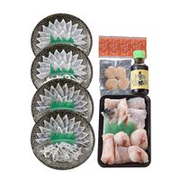 「関とら本店」 ふく薄造りとちり鍋詰合せ （とらふぐ刺身15g×2、真ふぐ霜降り刺身20g×2、とらふぐ皮20g×4、ふぐちり200g、ふぐつみれ40g） / ふく ふぐ フグ てっさ てっちり 送料無料