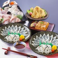 「関とら本店」 ふくづくし だんらんセット （とらふぐ刺身15g×2、とらふぐ皮20g×2、ふぐちり200g、ふぐ唐揚げ80g×2、ふぐ煮こごり100g、ふぐつみれ80g） / ふく ふぐ フグ てっさ てっちり 送料無料