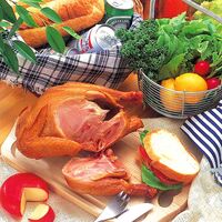 福島 川俣シャモ 丸鶏くんせい 1kg / 鶏肉 燻製 送料無料