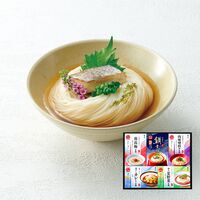 【お中元】奈良 「池利」 5種の味わい三輪素麺 一膳仕立（鯛素麺、肉味噌担々素麺、南高梅素麺、夏野菜素麺、カレー素麺 各1食）《お届け期間：6月17日～8月9日》