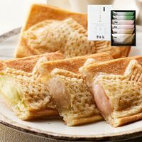 岡山 クロワッサン鯛焼き 3種ギフトセット（白あん90g×2、白桃カスタード90ｇ×2、マスカットチーズ90ｇ×2）