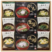 美味心 極 お吸い物＆みそ汁ギフト GZ-BE 4220-026 (油あげ、ほうれん草、長ねぎ各2袋)、(真鯛、帆立、楚蟹各1袋) / 味噌汁 インスタント 詰め合わせ セット 送料無料