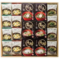 美味心 極 お吸い物＆みそ汁ギフト GZ-EO 4220-040 (油あげ、ほうれん草、長ねぎ各4袋)、(真鯛、帆立、楚蟹各2袋) / 味噌汁 インスタント 詰め合わせ セット 送料無料