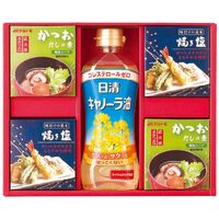 バラエティ調味料ギフト AP-AE 4226-016 (キャノーラ油1本、かつおだしの素、焼き塩各2箱) / 詰め合わせ セット 送料無料
