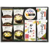 美味心 和風バラエティギフト EM-BON 4227-020 (味噌汁(油あげ、長ねぎ各2個、ほうれん草1個)、かつおだしの素1個、白子のり味のり2個、Lフレーク1缶) / 味噌汁 インスタント 詰め合わせ セット 送料無料
