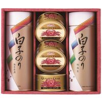 白子のり のり・お茶漬け・かに缶詰合せ SN-600 4244-064 (のり茶漬け(12袋)、焼のり各1缶、まるずわいがにほぐし肉3缶) / お茶漬け のり 海苔 缶詰 詰め合わせ セット 送料無料
