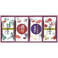 白子のり 味のりバラエティ詰合せ MR-140 4245-016 (わさびのり、濃厚味付のり、丸大豆醤油味のり、紀州梅使用うめ味のり各2袋) / のり 海苔 缶詰 詰め合わせ セット 送料無料