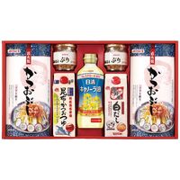 マルトモ かつお節・調味料ギフト CR-40A 4252-035　(直火焼ソフトパック2箱、昆布かつおつゆ、白だし、キャノーラ油各1本、ぶりほぐし2瓶) / かつお節 詰め合わせ セット 送料無料