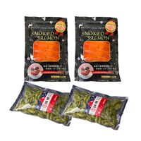 ギフトA スモークサーモン100g×2、燻製茶豆80g×2 / セット 詰め合わせ 送料無料