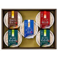 【お歳暮】奈良 「池利」 カップで手軽にお湯かけスープ素麺（柚子香るわかめにゅうめん×2、和風だしカレーにゅうめん、豆乳仕立てオマール海老にゅうめん、しょうが鶏白湯にゅうめん×各1）《お届け期間：11月18日～12月25日》 / そうめん 常温 ギフト 送料無料