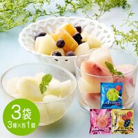 山形 「凍眠フルーツ」 3種セット（ラ・フランス、白桃、ミックスフルーツ） / 国産 冷凍フルーツ 送料無料