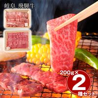 岐阜 飛騨牛 焼肉食べ比べセット（ロース200g、もも200g） / 冷凍 送料無料
