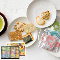 赤坂柿山 あ・ら・かしこ(ひとくち慶長(醤油・青海苔各12枚)・ひとくち豆柿・ひとくち海苔巻各10枚・古乃端(海老・胡麻各12粒)) AL-50 1195-044 / 常温 送料無料 おかき ギフト 詰め合わせ セット