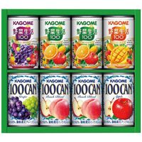 カゴメ すこやかファミリーギフト（野菜生活100(オリジナル2缶・ベリーサラダ・マンゴーサラダ各1缶)・100CAN(ピーチブレンド2缶・アップル・グレープ各1缶)） KSR-10P 1216-038 / 常温 送料無料 ジュース セット