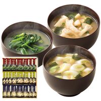 美味心 フリーズドライ味噌汁ギフト(油あげ×8個・ほうれん草・長ねぎ各7個) TK-BES 1218-044 / 常温 送料無料 みそ汁 セット