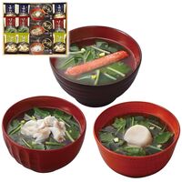 美味心 極 お吸い物＆みそ汁ギフト（味噌汁(油あげ・ほうれん草・長ねぎ各3袋)・お吸い物(真鯛・帆立・楚蟹各1袋)） GZ-COS 1220-037 / 常温 送料無料 味噌汁 セット