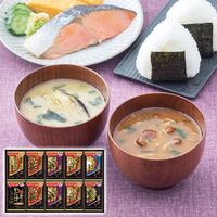 アマノフーズ おみそ汁贅沢ギフト(なめこ・焼なす・豚汁各4個・炒め野菜・とうふ・かに汁・海苔各2個) 300Z 1221-053 / 常温 送料無料 味噌汁 セット