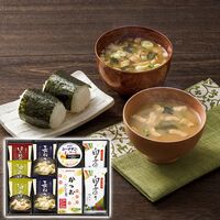 美味心 和風バラエティギフト（味噌汁(油あげ・長ねぎ各2個・ほうれん草1個)・かつおだしの素1個・白子のり味のり2個・シーチキンLフレークgABA入り1缶） EM-BOS 1228-021 / 常温 送料無料 セット