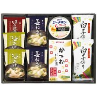 美味心 和風バラエティギフト（味噌汁(油あげ・長ねぎ各2個・ほうれん草1個)・かつおだしの素1個・白子のり味のり2個・シーチキンLフレークgABA入り1缶） EM-BOS 1228-021 / 常温 送料無料 セット