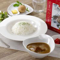 【倉入れ】【上代厳守】オーベルジーヌ監修ビーフカレー（甘口） （ケース入数：12, ロット：1） / カレー レトルト 常温 送料無料