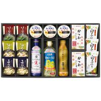 美味心 和風バラエティギフト（味噌汁(油あげ・ほうれん草・長ねぎ)・かつおだしの素各2個・しぼりたて生しょうゆ・天然醸造醤油各・キャノーラ油各1本・白子のり味のり3個・シーチキンLフレークgABA入り3缶） EM-EOS 1228-069 / 常温 送料無料 セット