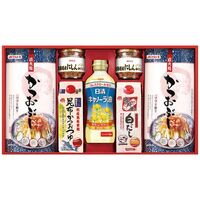 マルトモ かつお節・調味料ギフト（直火焼ソフトパック7袋2箱・昆布かつおつゆ・鰹節屋の白だし・日清キャノーラ油各1本・にしんほぐし2瓶） CR-40NS 1252-034 / 常温 送料無料 セット