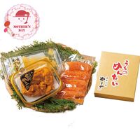 【母の日】 【小川うに】うにほたて醤油入・やまや明太子・数の子詰合せ 4935-35 1852-517 【二重包装不可】《お届け期間：2026年5月8日～2026年5月10日》 / 冷蔵 送料無料 セット ギフト 明太子 数の子