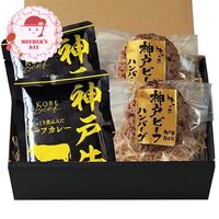 【母の日】 神戸ビーフハンバーグ＆カレー詰合せ（ハンバーグ×2、カレー×2） 3784-35 1852-668 【二重包装不可】《お届け期間：2026年5月8日～2026年5月10日》 / 冷凍 送料無料 セット ギフト ハンバーグ カレー