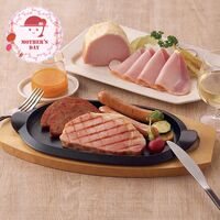 【母の日】 三田屋本店ロースハム詰合せ（ロースハム、ハム用ドレッシング、サーロインハムステーキ、玉ねぎソーセージ、ポークソーセージ） SBY-5 1853-343 【二重包装不可】《お届け期間：2026年5月8日～2026年5月10日》 / 冷蔵 送料無料 セット ギフト