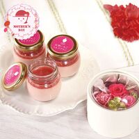 【母の日】 完熟いちごミルクプリン＆プリザーブドフラワー KJ-MPR3PRZ 1854-232 【二重包装不可】《お届け期間：2026年5月8日～2026年5月10日》 / 冷凍 送料無料 セット ギフト プリン プリザーブドフラワー