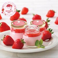 【母の日】 完熟いちごミルクプリン＆グリーティングカード KJ-PK5GTC 1854-256 【二重包装不可】《お届け期間：2026年5月8日～2026年5月10日》 / 冷凍 送料無料 セット ギフト プリン カード