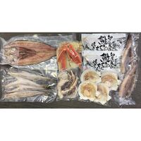 北海道 海鮮浜焼きセット（ゆでずわいがにカット×1、生たらばがにカット×1、帆立片貝×4、鮭のちゃんちゃん焼き×2、添付味噌たれ×2、ツボ抜きいか×2、姫鱈一夜干し×4、ほっけ(開き)一夜干し×1） / 冷凍 送料無料 詰め合わせ