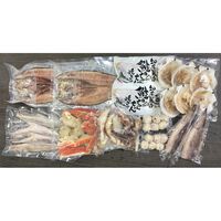 北海道 海鮮浜焼きセット（ゆでずわいがにカット×1、生たらばがにカット×1、帆立片貝×6、たこ入つみれ×12、鮭のちゃんちゃん焼き×2、添付味噌たれ×2、ツボ抜きいか×2、姫鱈一夜干し×4、ほっけ(開き)一夜干し×2） / 冷凍 送料無料 詰め合わせ